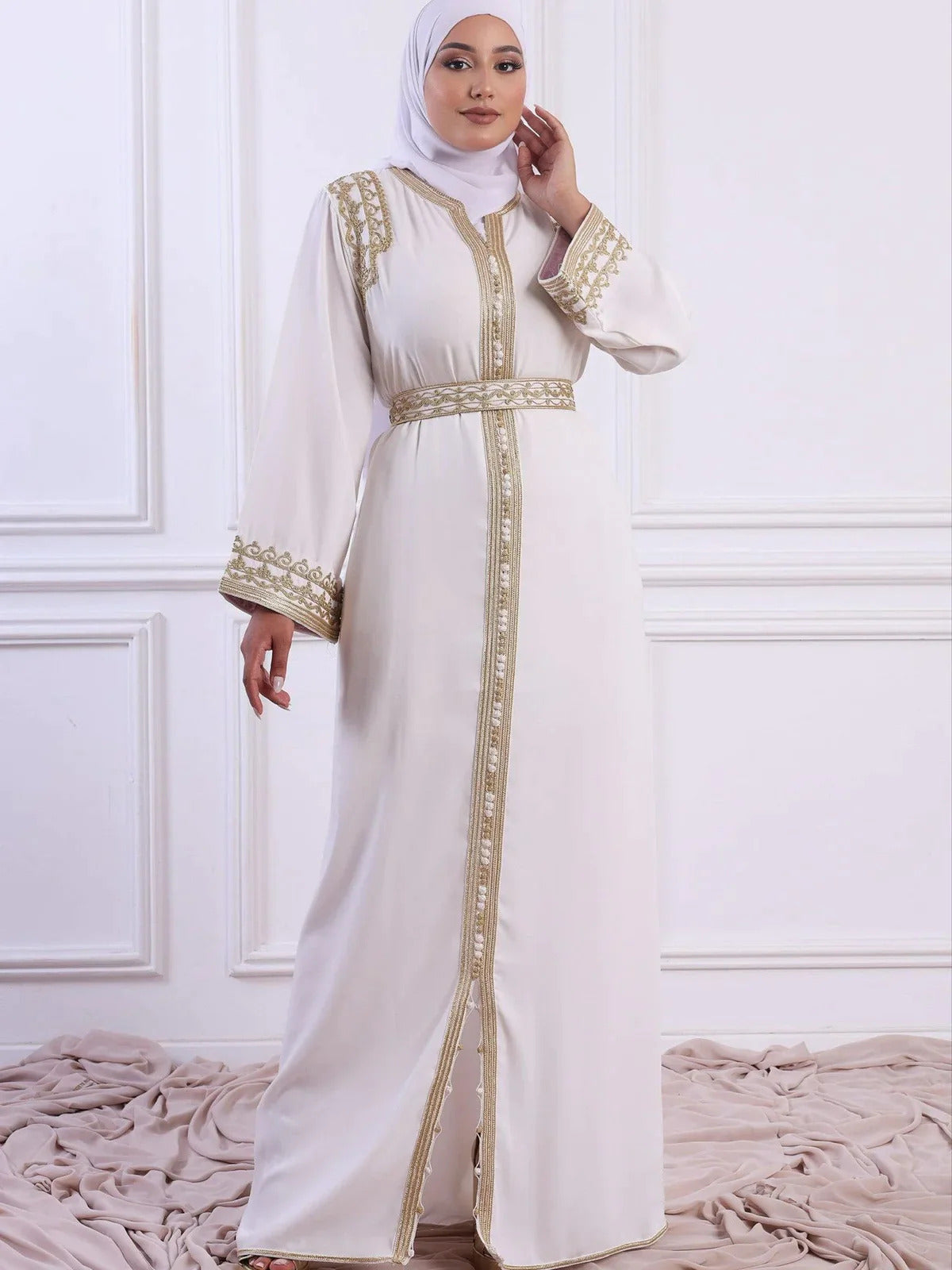 Kaoutar handcrafted Moroccan kaftan dress for ceremonial occasions